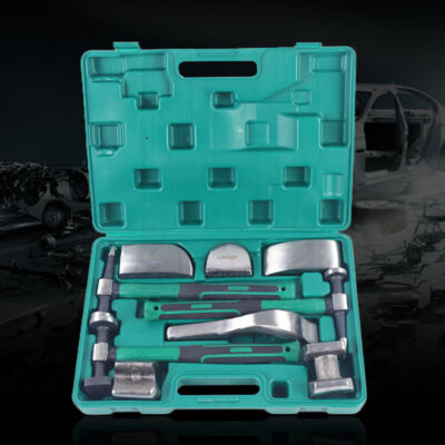 9pcs Set Hand Car Auto Body Work Hammer Fender Tool Dent Crowbar Repair Kit NEW