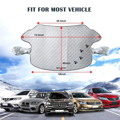 Magnetic Car Windshield Snow Cover Winter Ice Frost Dust Rain Sun Shade Protect