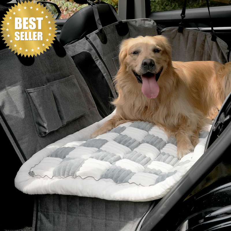 Thickened Backseat Dog Bed Mat for Car – Soft Nonslip Dog Bed for Car Back Seat,