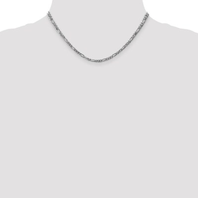 Pre-owned Superdealsforeverything Real 14kt White Gold 3mm Flat Figaro Chain; 16 Inch; Lobster Clasp