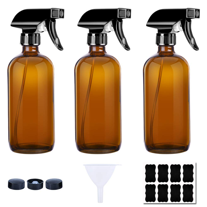 Amber Glass Spray Bottles, 3 Pack 8 Oz Amber Spray Bottles, 