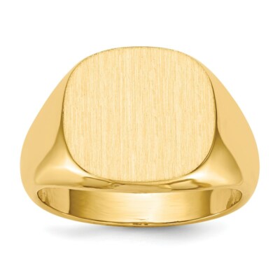 Pre-owned Superdealsforeverything Real 14kt Yellow Gold 13.5 X15.0mm Open Back Mens Signet Ring S:10