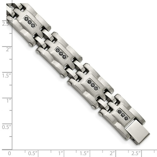 Pre-owned Chisel Stainless Steel Polished/brushed 3/4ct Tw. Diamond Bracelet In White