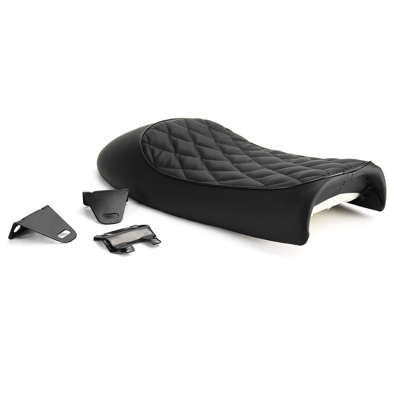 Black Motorcycle Cafe Racer Seat Hump Saddle For Honda Suzuki Kawasaki Yamaha