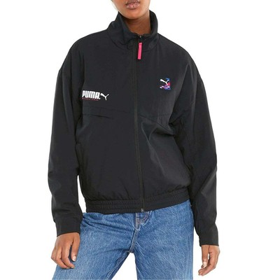 

Puma International Winterized Full Zip Track Jacket Womens Black Casual Athletic, Черный, Puma International Winterized Full Zip Track Jacket