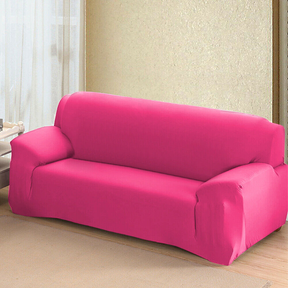 Color:Rose Red:Stretch Spandex Chair Sofa Couch Cover 1/2/3/4 Seat Elastic Slipcover Protector