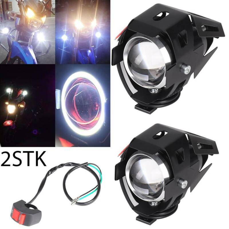 2x LED Motorrad Scheinwerfer Zusatzscheinwerfer U5 125W Fernlicht Lampe