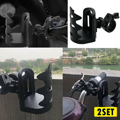 2set New Black Bottle Drink Motorcycle Cup Holder Universal Mount for ATV Bicycl