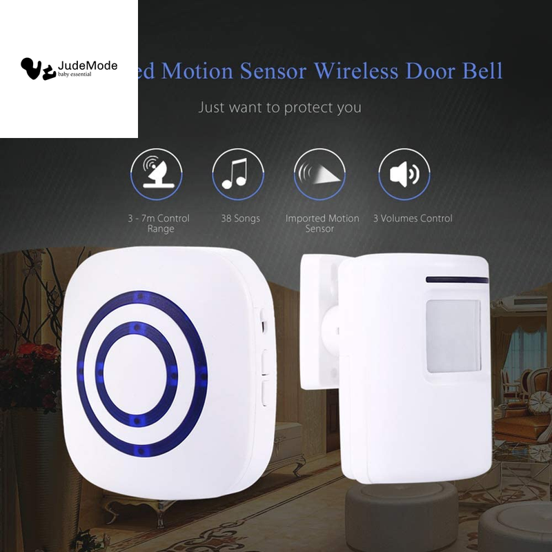 Motion Sensor Door Chime for Business, Outdoor Doorbell Kit Wireless Driveway A