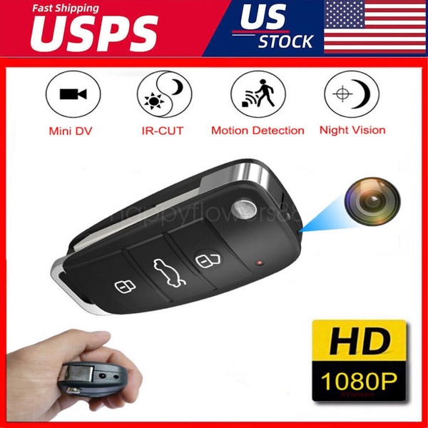 1080P Mini Car Key Fob Camera DVR Night Vision Cam HD Video Recorder Portable US