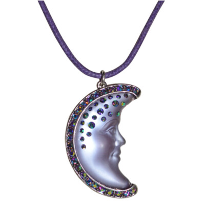 Kirks Folly MOON SHADOW GODDESS CORD NECKLACE  purple / silvertone
