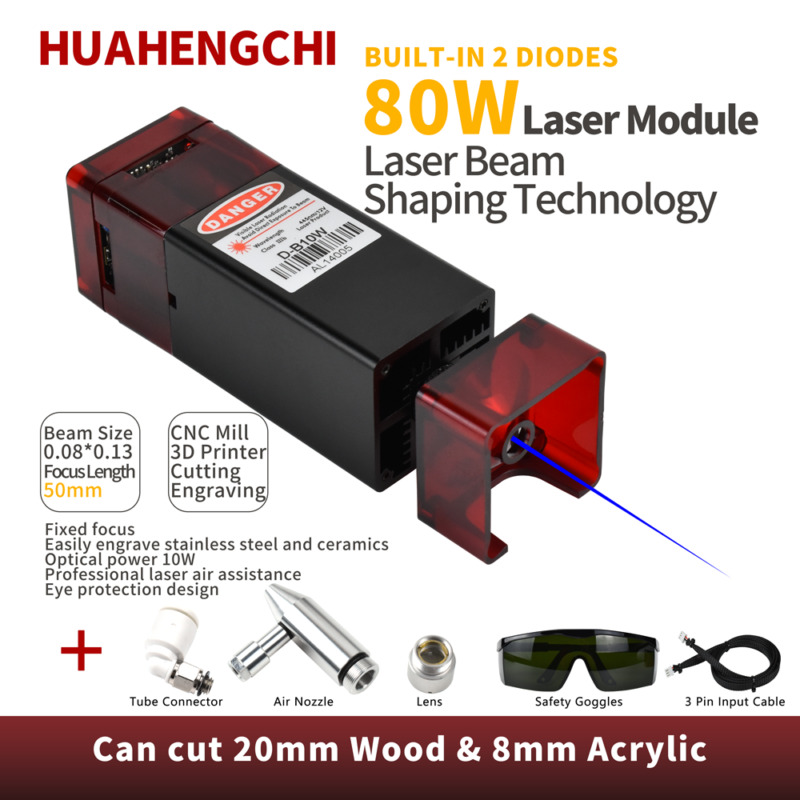80w Laser Engraver Module 445nm 24v Laser Head For Cnc Laser Engraving Machine