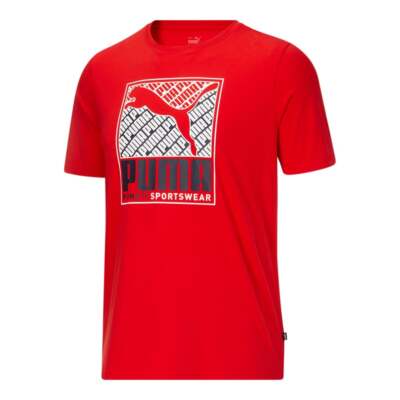

Футболка Puma Crosswise Box Logo с круглым вырезом и короткими рукавами, большие высокие мужские размеры, Красный, Puma Crosswise Box Logo Crew Neck Short Sleeve T-Shirt Big Tall
