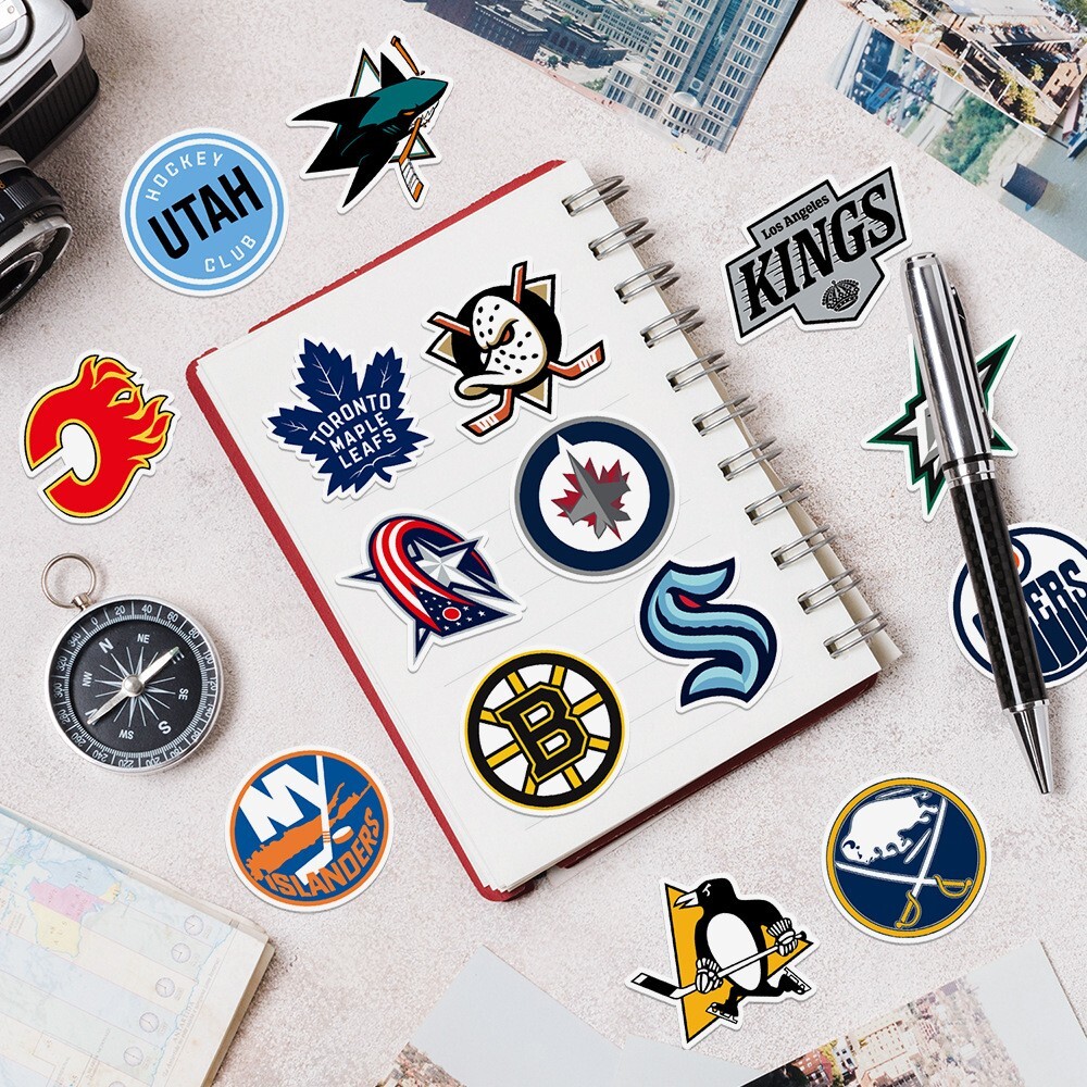 33 Pcs Stickers Hockey All NHL Teams LOGO Fridge Luggage Auto Car Laptop Vinyl - Picture 5 of 11