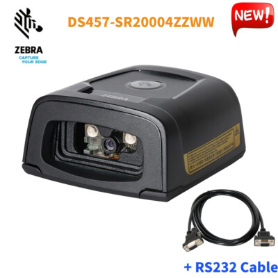 Zebra DS457-SR20004ZZWW 1D 2D Fixed Mount Reader Barcode Scanner w/ RS232 Cable