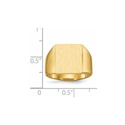 Pre-owned Diamond2deal 14k Yellow Gold 13.0x12.0mm Closed Back Mens Signet Ring