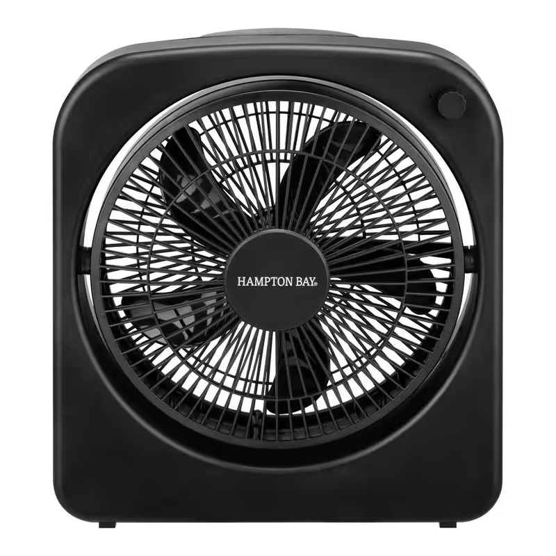 9in Rechargeable Portable Box Fan Indoor Outdoor Battery Powered Adjustable Tilt