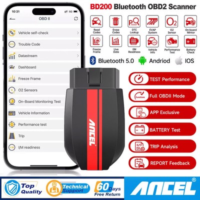 ANCEL Car Engine Fault Code Reader Engine Diagnostic Tool Bluetooth OBD2 Scanner