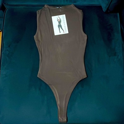 NWT naked wardrobe chocolate brown skin tone sleeveless women s basic bodysuit