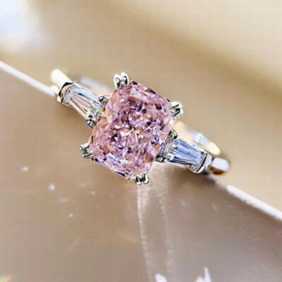 Fashion Cubic Zircon Ring 925 Silver Filled Wedding Jewelry Women Ring Sz 6-10