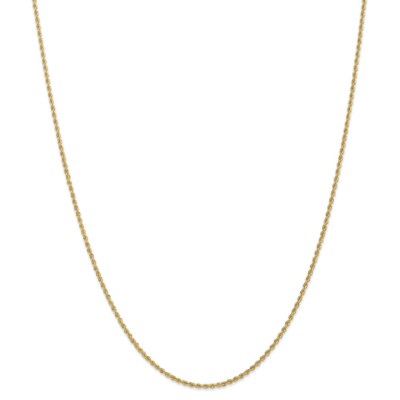 Pre-owned Skyjewelers Real 14k Yellow Gold 1.50mm Regular Rope Chain; 24 Inch; Lobster Clasp