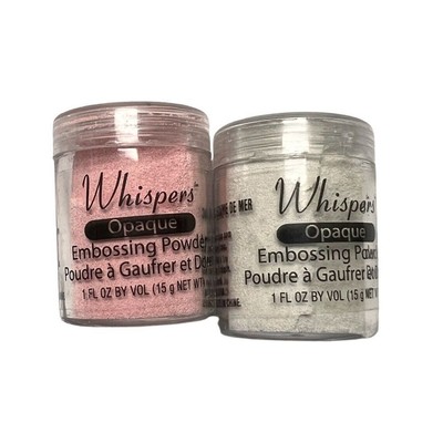 Lot Whispers Pink & White Embossing Powder 1 oz Non-toxic Scrapbooking CIJ-C