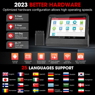 2024 LAUNCH X431 V PROS Car Diagnostic Scanner Bidirectional Coding DYNO