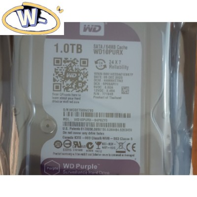 WD Purple WD10PURX 1TB SATA3 HDD 3.5'' 5400RPM 64MB Cache Surveillance Hard Drive