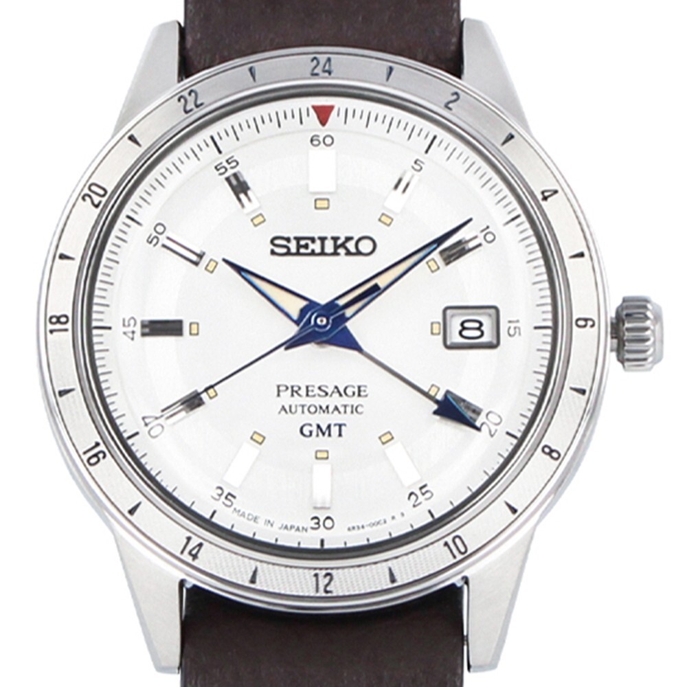 Pre-owned Seiko Presage Style60's Ssk015j1 Mechanical Gmt White