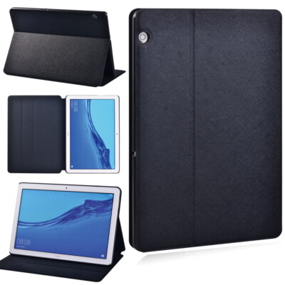 Black Leather Stand Cover Case For Huawei MediaPad T3/T5/M5 Lite/M5 10.1'' 10.8