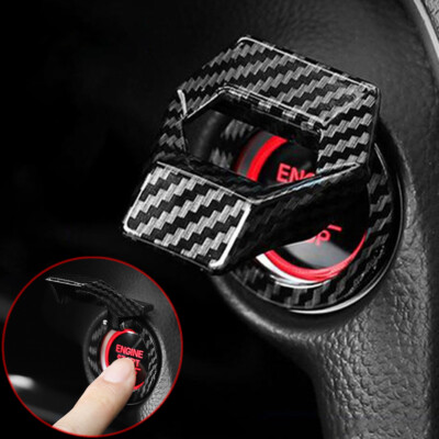 1Pc Engine Switch Start Stop Push Button Cover Carbon Fiber Trim Car Accessories