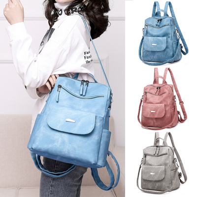 Fashion leather multipurpose sales backpack shoulder handbag