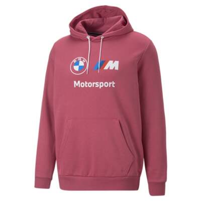 

Puma Bmw Mms Ess флисовый пуловер с капюшоном мужская розовая повседневная спортивная верхняя одежда 5362, Розовый, Puma Bmw Mms Ess Fleece Pullover Hoodie