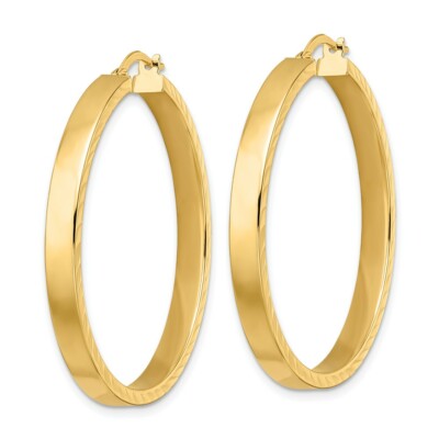 Pre-owned Superdealsforeverything Real 14kt Yellow Gold Polished Hoop Earrings