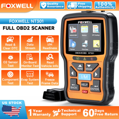 Foxwell NT301 Car Read Clear Error Code Code Reader OBD2 Scanner Diagnostic Tool