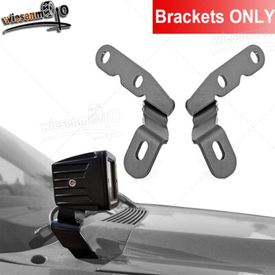 LED Light Pod Hood Ditch Mount Bracket Fit 2007-2013 Chevy Silverado GMC Sierra