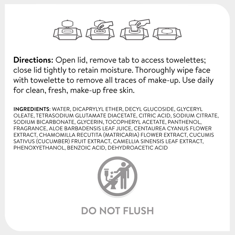 Beauty Exfoliating Wet Cleansing Make up Remover Facial Wipe, Twin Pack