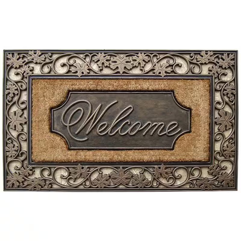 Outdoor Door Mat 38in Coir Rubber Non Slip Heavy Duty Entrance Welcome Mat Brown