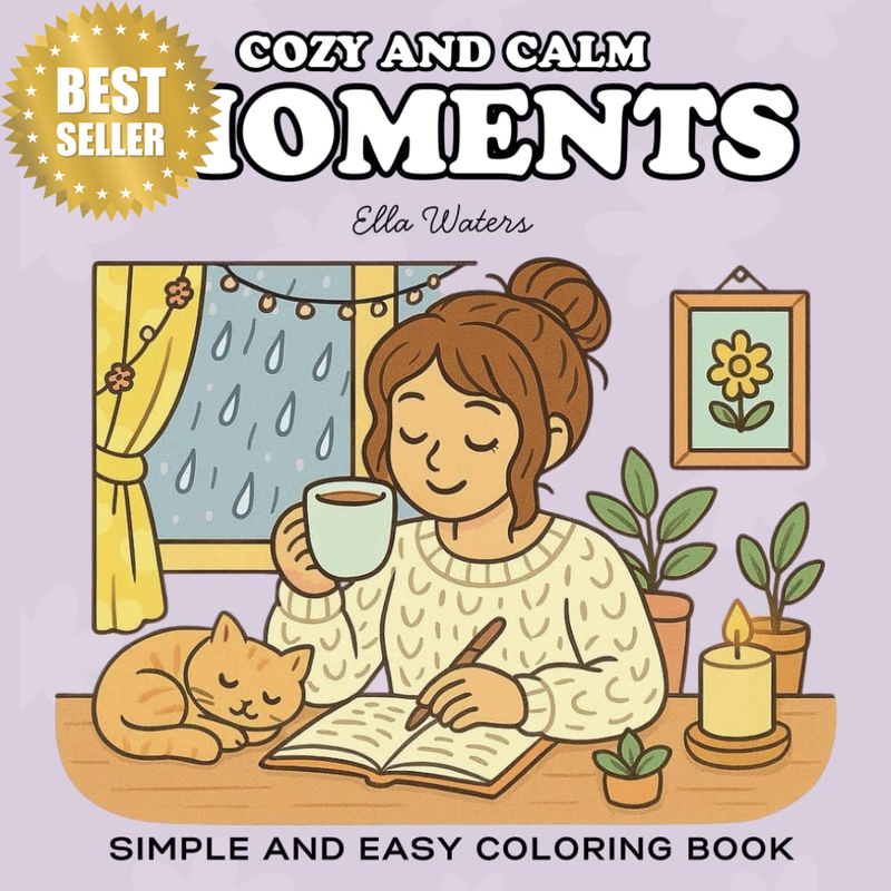 Cozy and Calm Moments: a Simple and Easy Coloring Book for Adults and Teens with