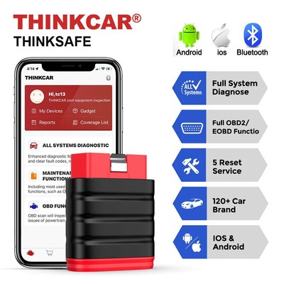 THINKSCAN Thinksafe OBD2 Bluetooth Scanner Car Code Reader All System Diagnostic
