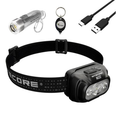 Nitecore NU33 Triple Output USB-C Rechargeable Headlamp with TIKI GITD Keychain