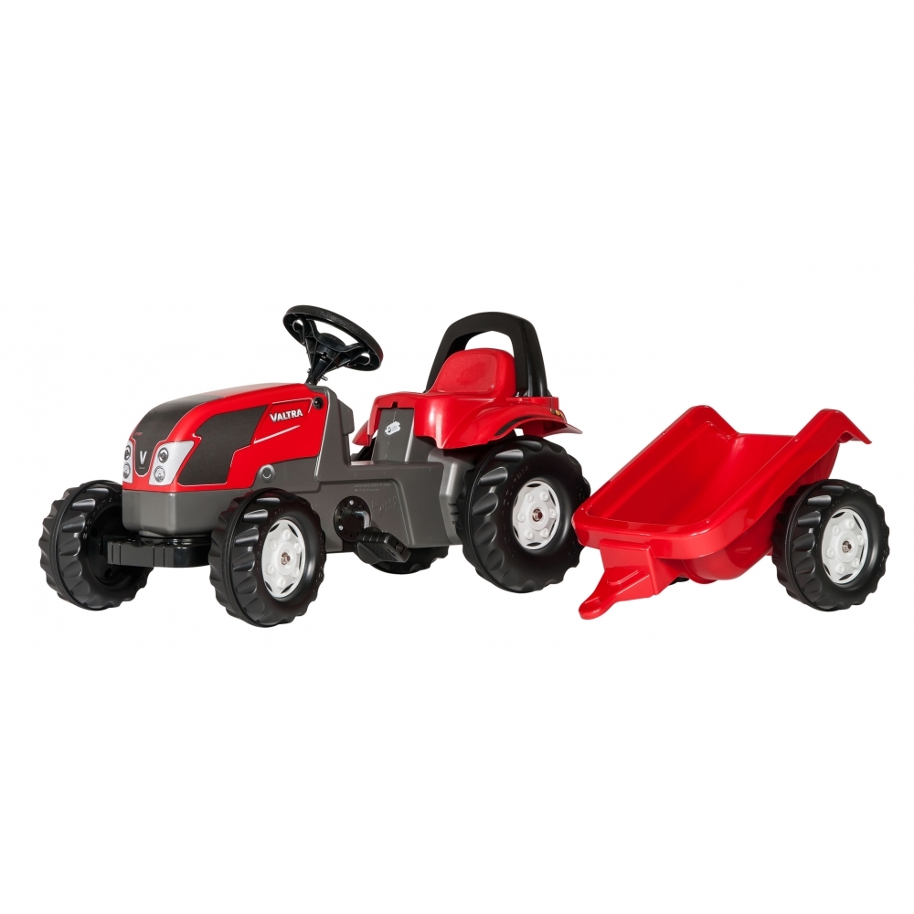 Rolly Toys Valtra mit Anhänger Traktor Trettraktor ohne Frontlader rot