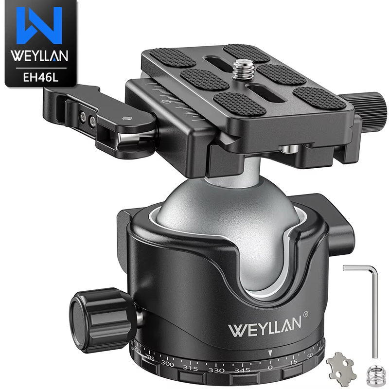 Tripod Ball Head EH46L Panorama Ballhead Mount Adapter U-Groove Low Gravity Cent