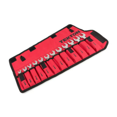 Tekton WRN01190 12 Pc Metric Stubby Combination Wrench Set w/ Pouch, 8-19 mm