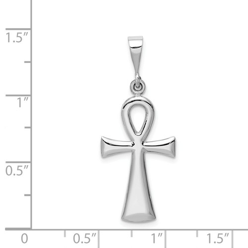 Pre-owned Goldia 14k White Gold Solid Polished Casted Ankh Cross Pendant