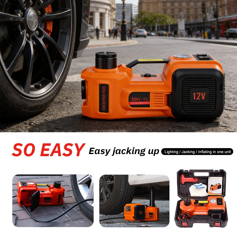 Electric Hydraulic Jack 12V 3-in-1 Jack SUV Off-Road Car Lifting Jack Tire Chang