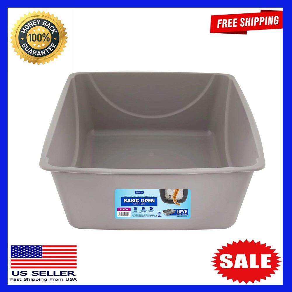 Jumbo Gray Petmate Basic Cat Litter Pan Litter Box