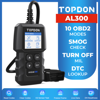 TOPDON AL300 car Auto Diagnostic Tool with Full OBD2 Function Engine Code Reader