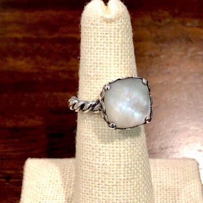 ★pandorum★ Half ring mother of pearl PR-016 PANDORA Twisted Sterling Silver Mother Of Pearl Sincerity