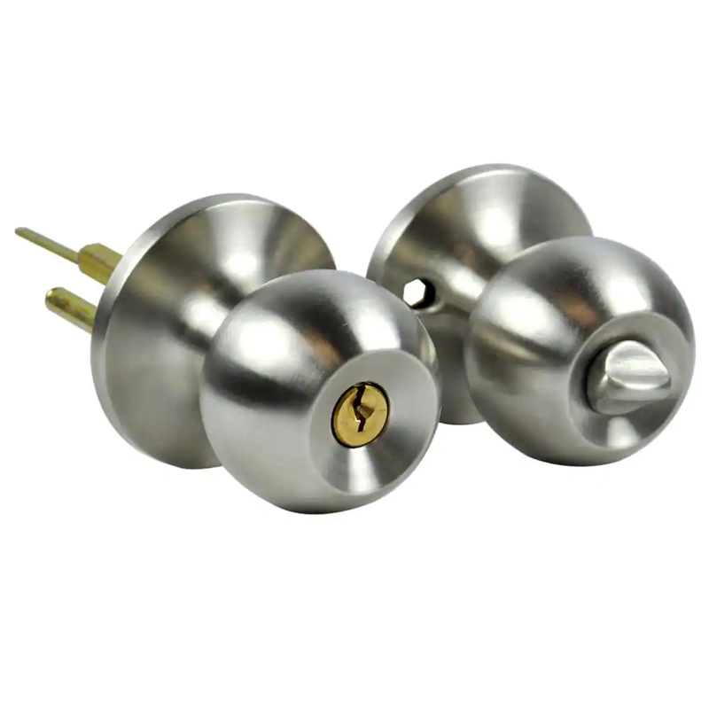 Entrance Keyed Door Knob Lock Set for Mobile Homes in Brushed Nickel | (NEW)
